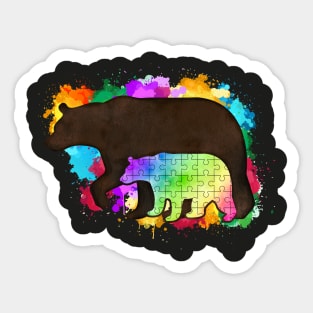 autism bear puzzle Sticker